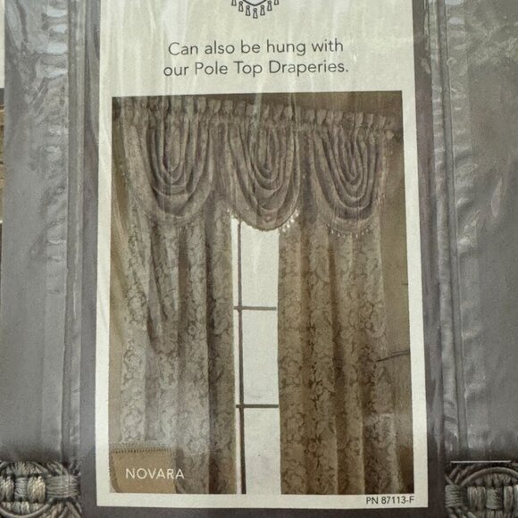 NWT Croscill Waterfall Swag Valance 49"W x 33"L Novara 6642 Slate - Picture 1 of 8